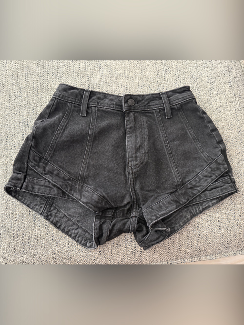 We The Free Black High-Waist Denim Shorts